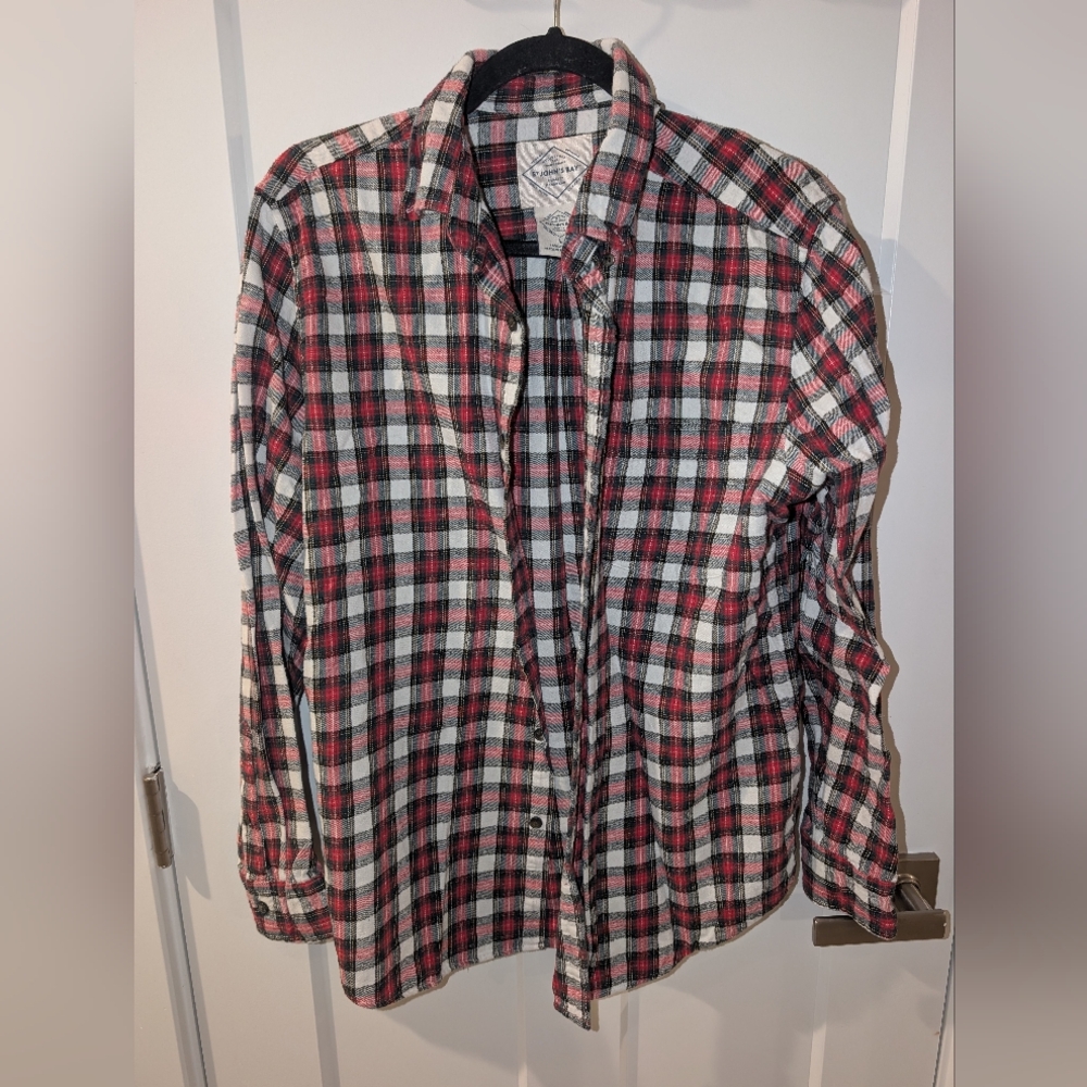 St John's Bay Red and Black Plaid Shirt